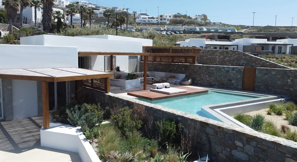 Exterior design for hotels in Mykonos | Dryides